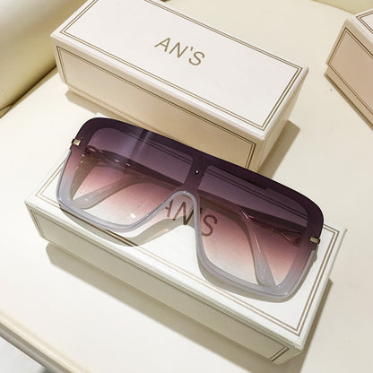 Unisex Square Sunglasses with Anti-UVA/UVB Protection in 6 Stylish Color Combinations Purple white