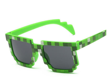 Vintage Fashion Plaid Sunglasses Colorful Sunglasses with UV400 Protection - in 6 Colors Green