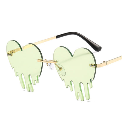 Fashion Metal Sunglasses with Strong Frame, UV400 Protection, Non-Polarized PC Lenses Green