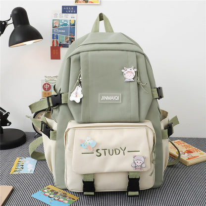 Campus Women's Fashion Canvas Backpack Green