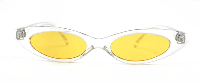 Personality retro wild sunglasses C6 transparent yellow