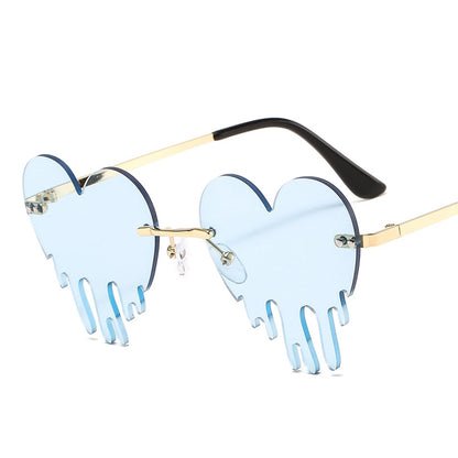 Fashion Metal Sunglasses with Strong Frame, UV400 Protection, Non-Polarized PC Lenses Light blue