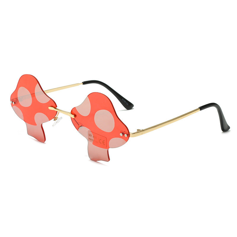 Mushroom Sunglasses Rimless Sunglasses Personality C2