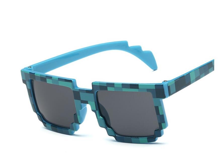 Vintage Fashion Plaid Sunglasses Colorful Sunglasses with UV400 Protection - in 6 Colors Blue