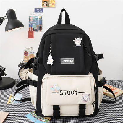 Campus Women's Fashion Canvas Backpack Black