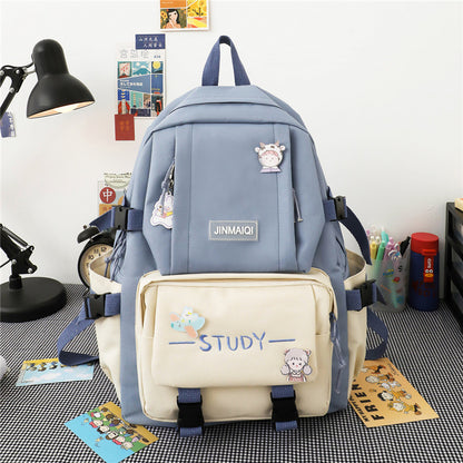 Campus Women's Fashion Canvas Backpack Blue