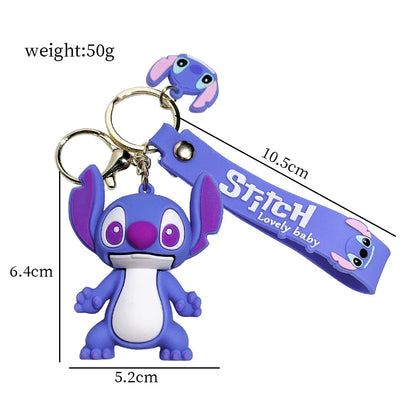 Lilo & Stitch Toys Keychian Anime Stitch Pendant Keychain Sweet Pink Angel Keychians Women Car Keyring Girl Birthday Gift Stitch-zi se