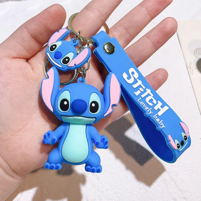 Lilo & Stitch Toys Keychian Anime Stitch Pendant Keychain Sweet Pink Angel Keychians Women Car Keyring Girl Birthday Gift Stitch-zi se