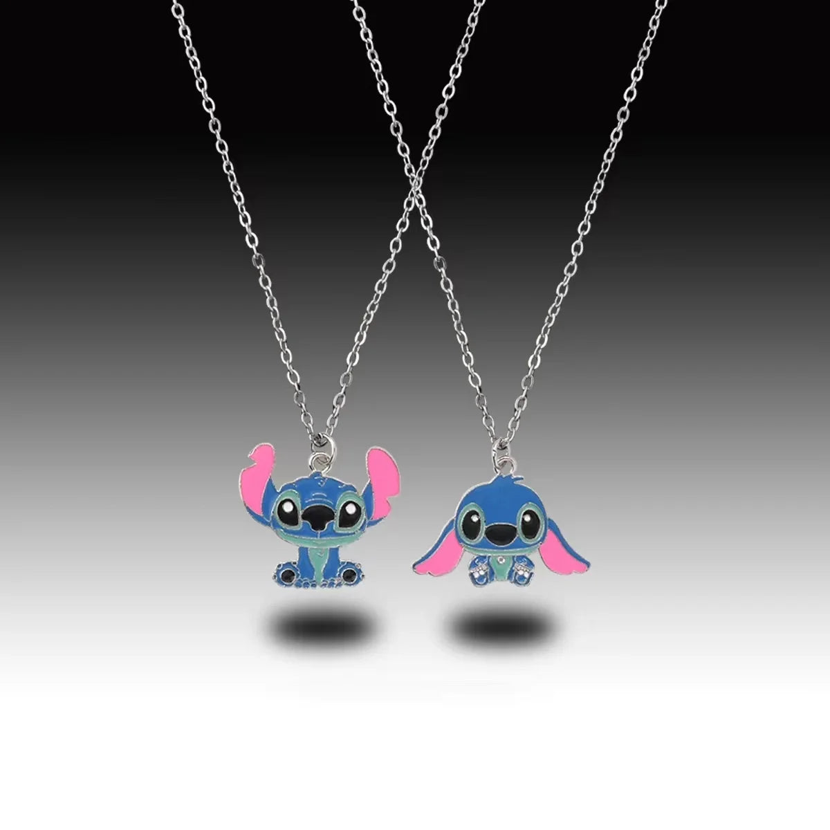 Disney Cute Big Ear Stitch Necklace - Personalized Hip Hop Pendant with Stylish Sweater Chain b