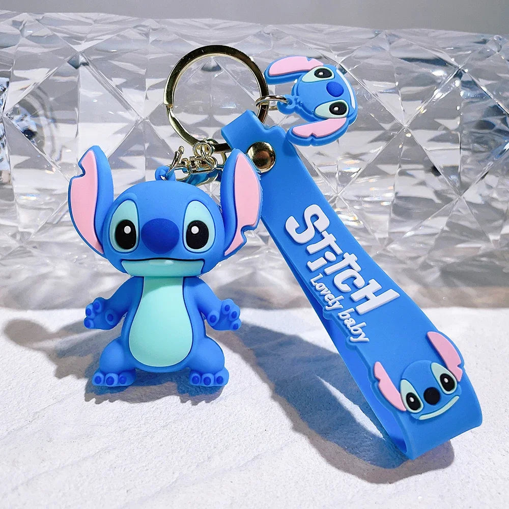 Lilo & Stitch Toys Keychian Anime Stitch Pendant Keychain Sweet Pink Angel Keychians Women Car Keyring Girl Birthday Gift Stitch-lan se