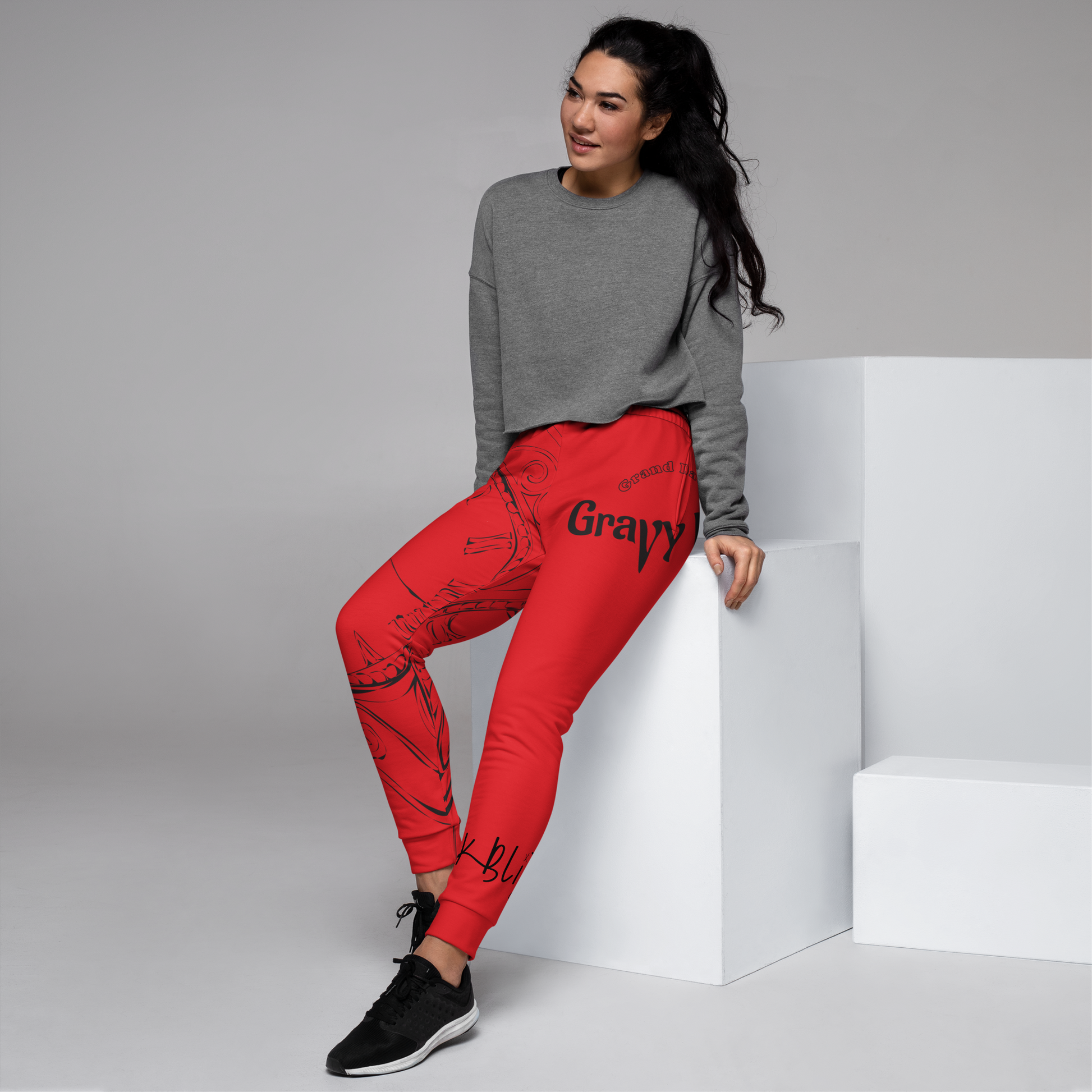 GDGD Women's Red Joggers – Soft Stretchy Fabric for Comfort and Flexibility in Activewear 3XL