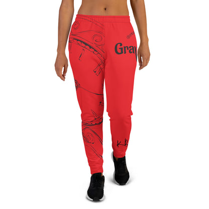 GDGD Women's Red Joggers – Soft Stretchy Fabric for Comfort and Flexibility in Activewear 3XL