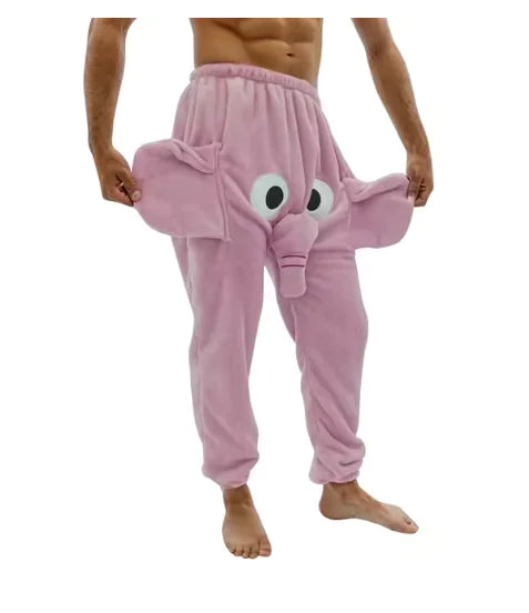 Funny Elephant Warm Women's Pajamas Pink Elephant