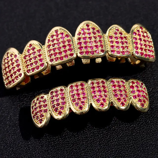 Crystal Zircon Teeth Grillz Set GDRR