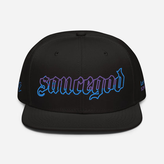 Sauce God 2fli Snap Back Hat Blue & Purple Black